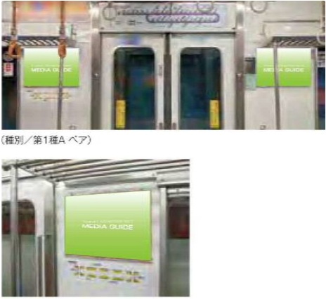 電車内ドア横広告（横枠・小枠）